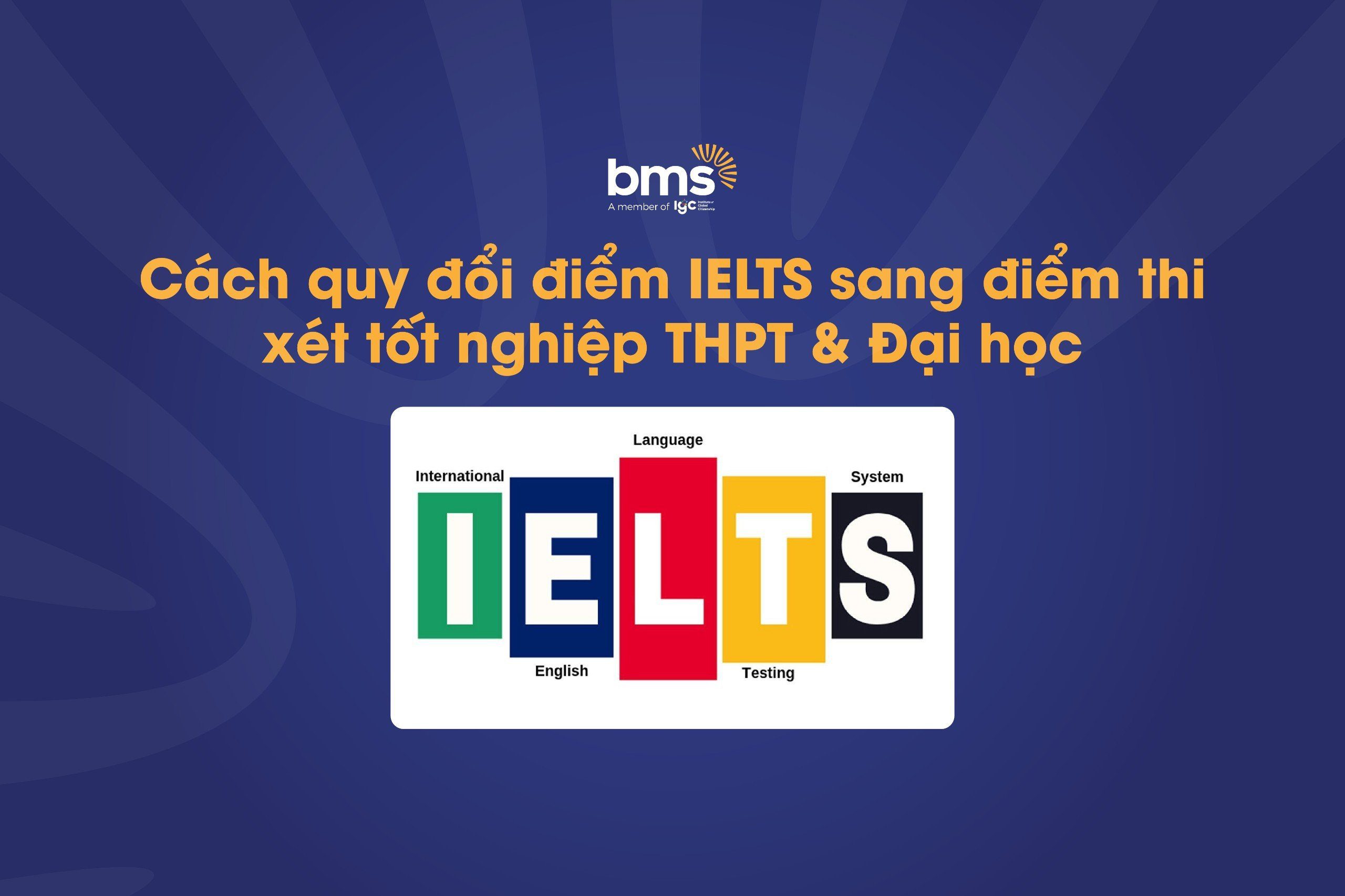 Cách quy đổi điểm IELTS sang điểm xét tốt nghiệp THPT và Đại học